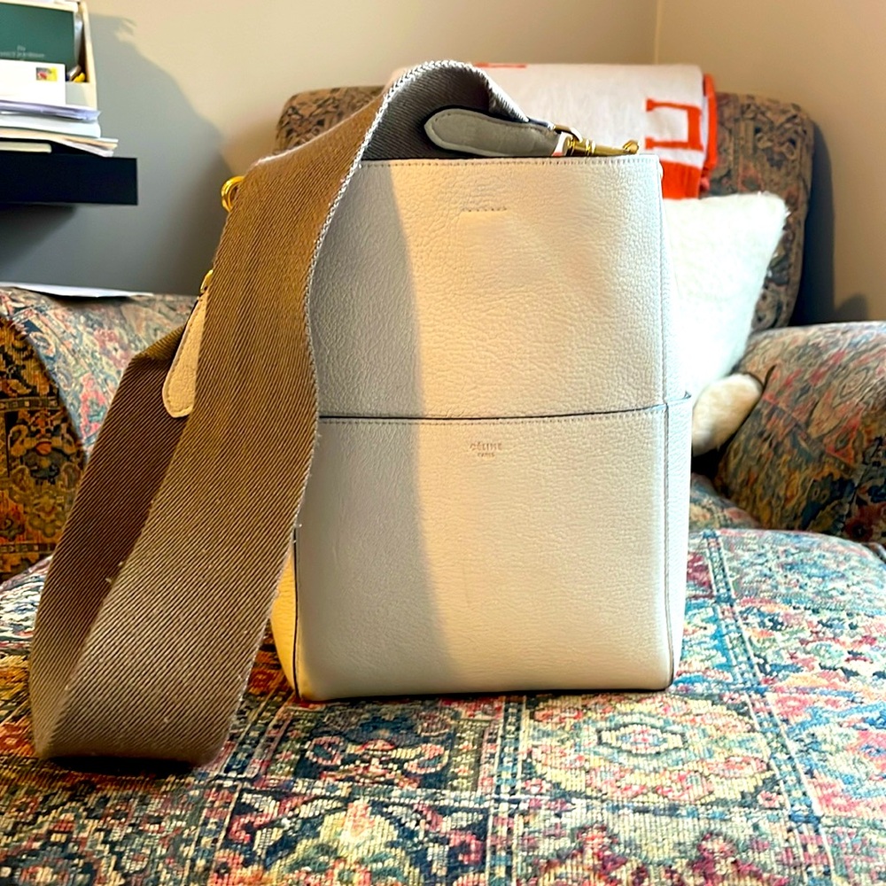 Celine Sangle Seau Bag Calfskin Small Neutral